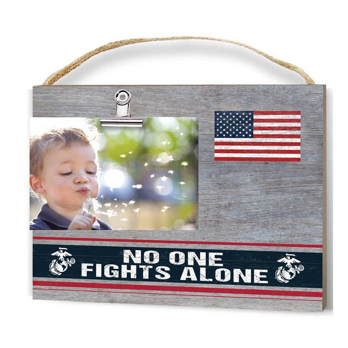 USMC No One Fights Alone Clip Picture Frame