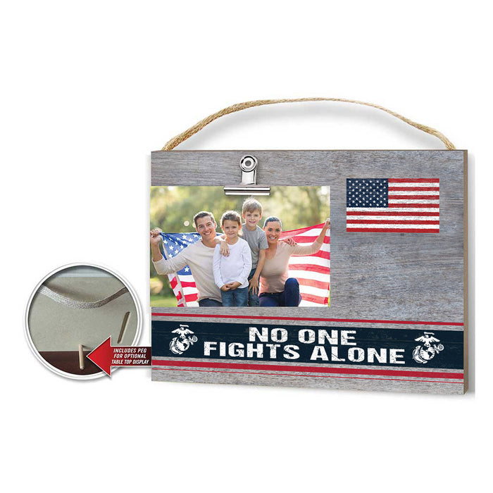 USMC No One Fights Alone Clip Picture Frame