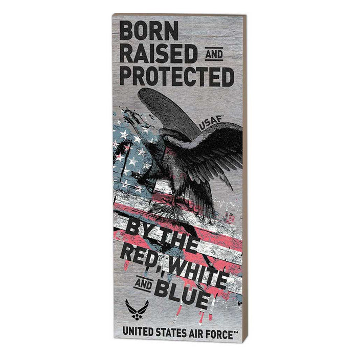 U.S. Air Force Red White & Blue 7 x 18 inch Wood Sign- Made In The USA