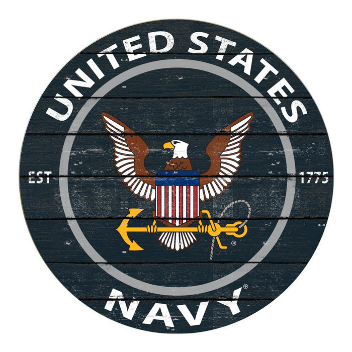 U.S. Navy Weathered Logo 20 x 20 inch Wood Sign- Made In The USA