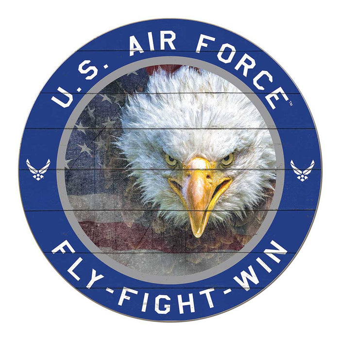 U.S. Air Force Eagle Flag 20 x 20 inch Wood Sign - Made In The USA