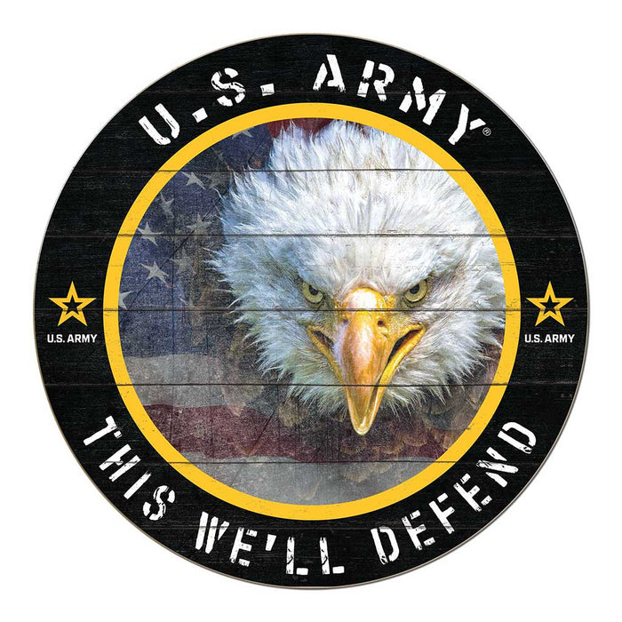 U.S. Army Eagle Flag 20 x 20 inch Wood Sign