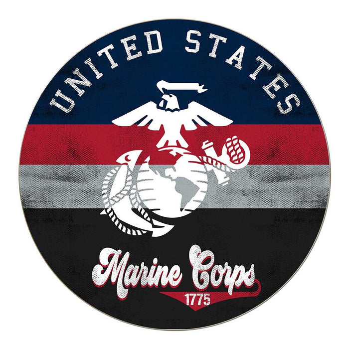 USMC Retro 20 x 20 inch Wood Sign - Made In The USA