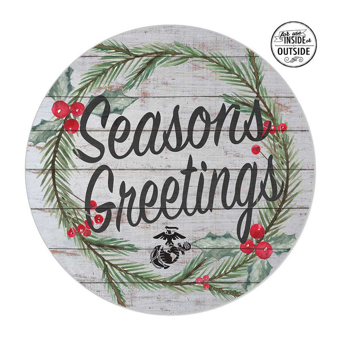 USMC Seasons Greetings EGA 20 x 20 inch PVC Sign - Made In The USA