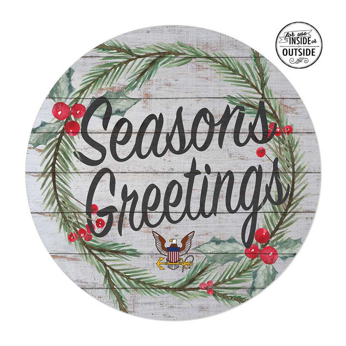 U.S. Navy Seasons Greetings  20 x 20 inch Indoor/Outdoor PVC Sign - Made In The USA