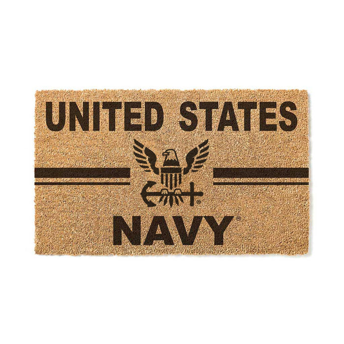 U.S. Navy Logo 18 x 30 inch Coir Doormat - Made In The USA