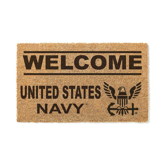 U.S. Navy Welcome 18 x 30 inch Coir Doormat - Made In The USA