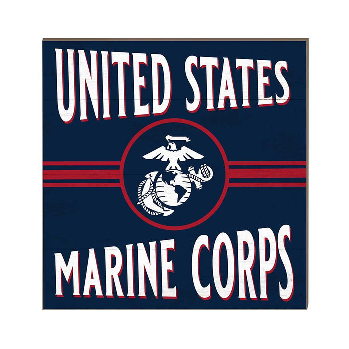 USMC Retro 10 x 10 inch Wood Sign - Made In The USA