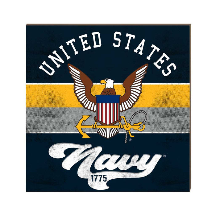 U.S. Navy Retro Color 10 x 10 inch Wood Sign