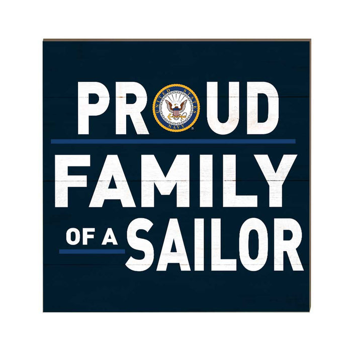 U.S. Navy Proud Family 10 x 10 inch Wood Sign