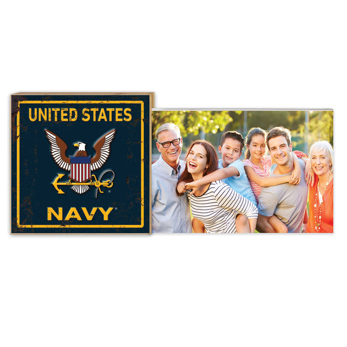 U.S. Navy Faux Rusted Floating Picture Frame