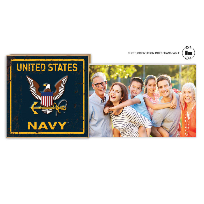 U.S. Navy Faux Rusted Floating Picture Frame