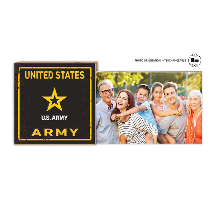 U.S. Army Floating Picture Frame Faux Rusted