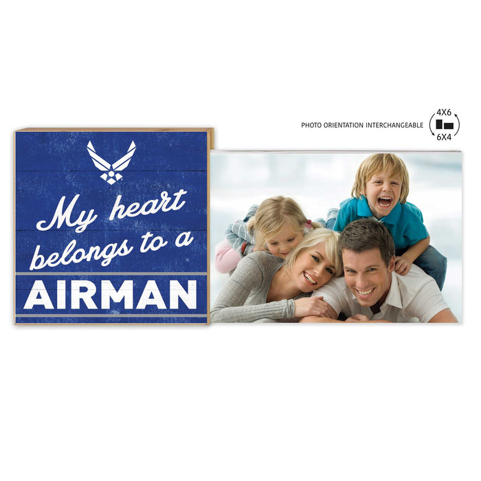 U.S. Air Force My Heart Belongs To An Airman Floating Picture Frame