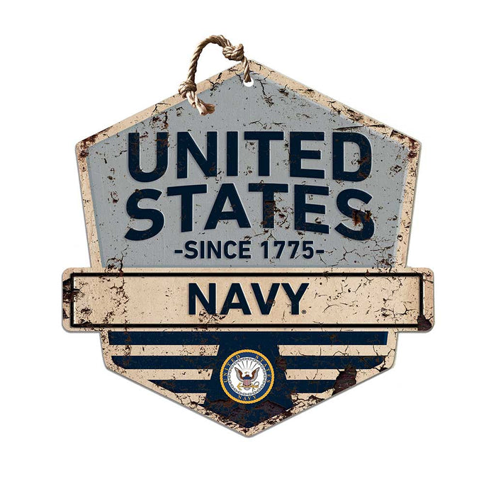 U.S. Navy Logo Rustic Badge 20 x 20 inch Sign