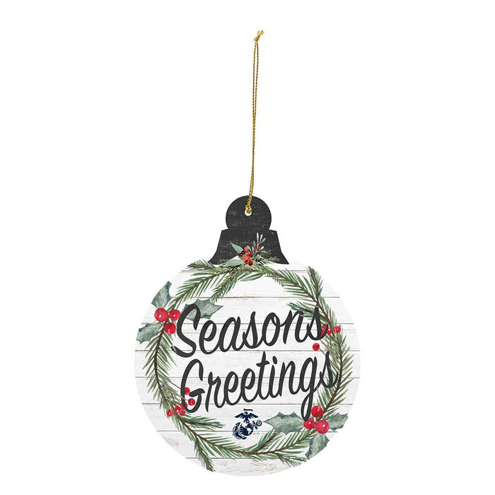 USMC Seasons Greetings Christmas Ornament - Made In The USA