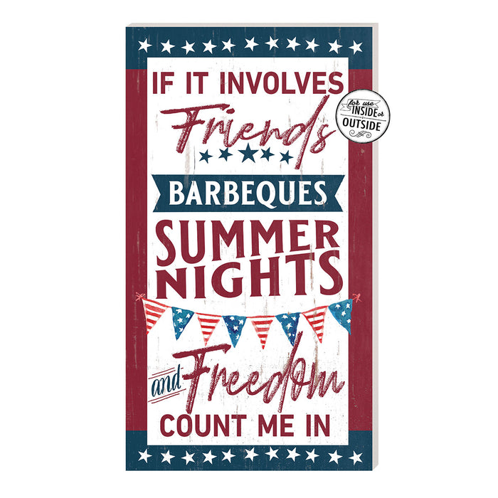 Friends BBQ & Summer Nights 11 x 20 inch PVC Sign- Made In The USA