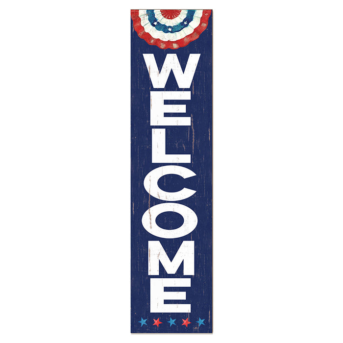 Patriotic Welcome 11 x 46 inch Leaner Sign