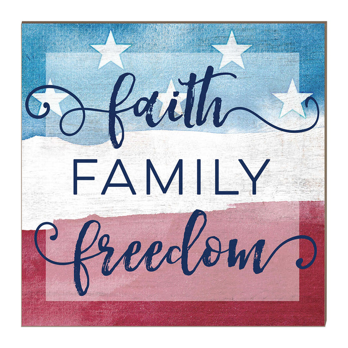 Faith Family Freedom 10 x 10 inch Wall Sign