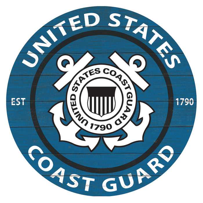 U.S. Coast Guard Weathered Logo 20 x 20 inch Wood Sign- Made In The USA