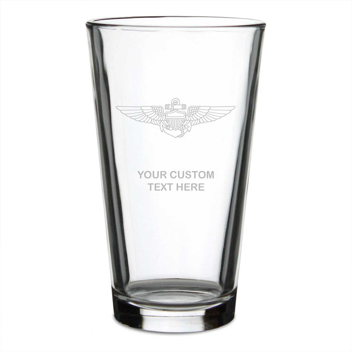 US Navy Aviation Personalized Pint Glass