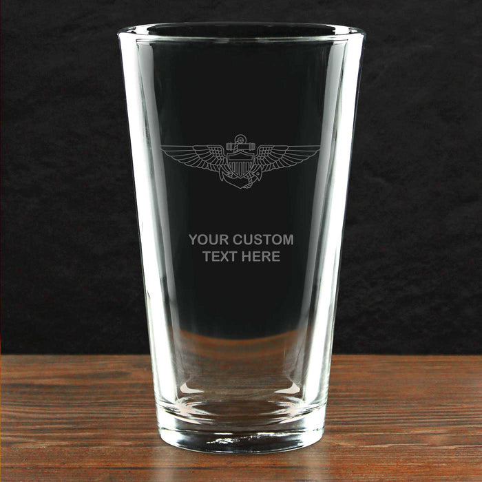 US Navy Aviation Personalized Pint Glass