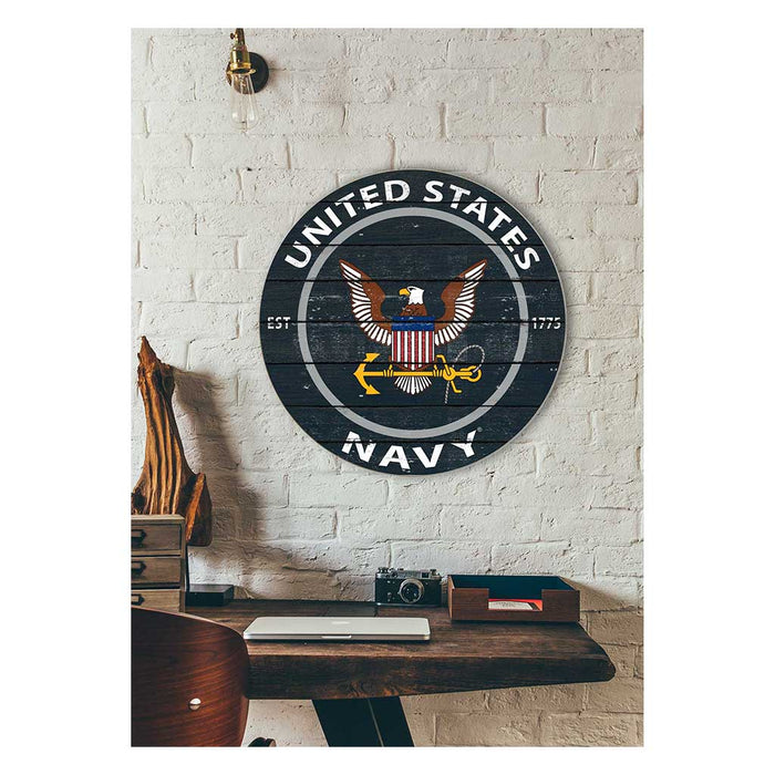 U.S. Navy Weathered Logo 20 x 20 inch Wood Sign- Made In The USA