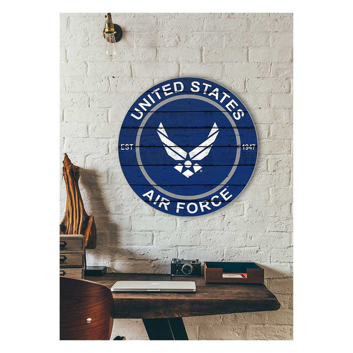 U.S. Air Force Weathered Logo 20 x 20 inch Wood Sign - Made In The USA