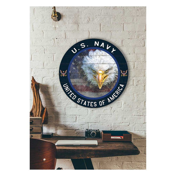 U.S. Navy Weathered Eagle 20 x 20 inch Wood Sign- Made In The USA