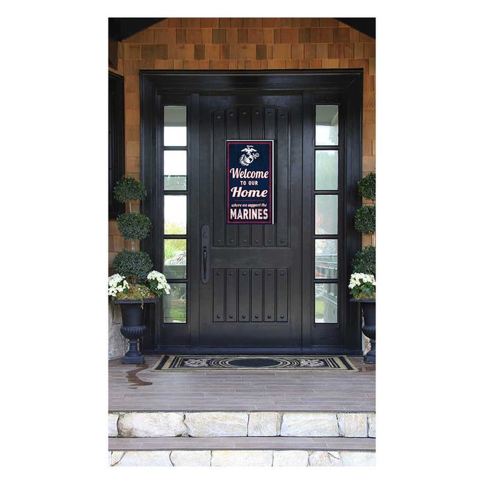 USMC Welcome To Our Home 11 x 20 inch PVC Sign- Made In The USA