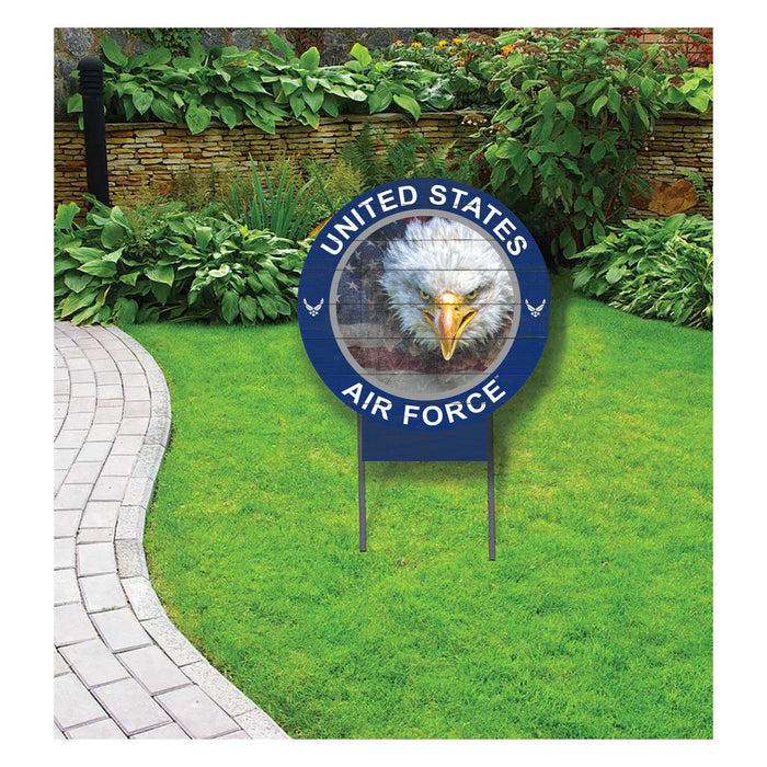 U.S. Air Force Eage Flag 20 x 20 inch Yard Sign - Made In The USA