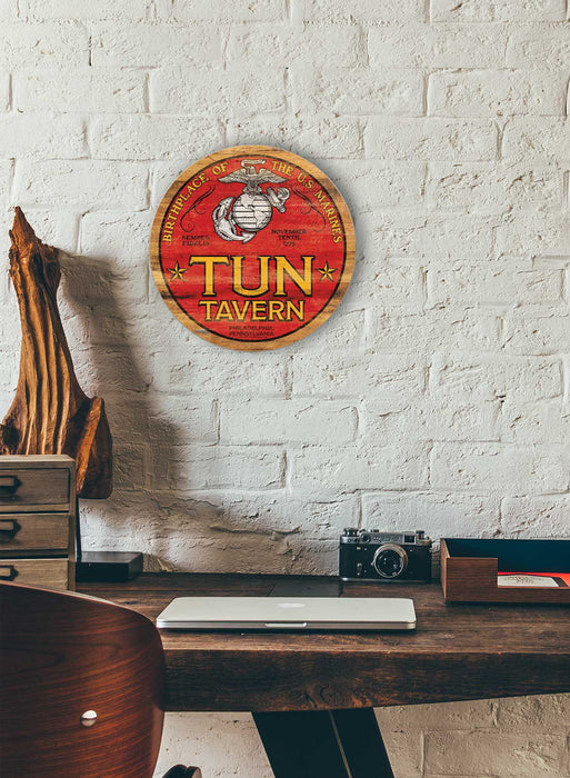 USMC Tun Tavern Color 20 inch Round Sign