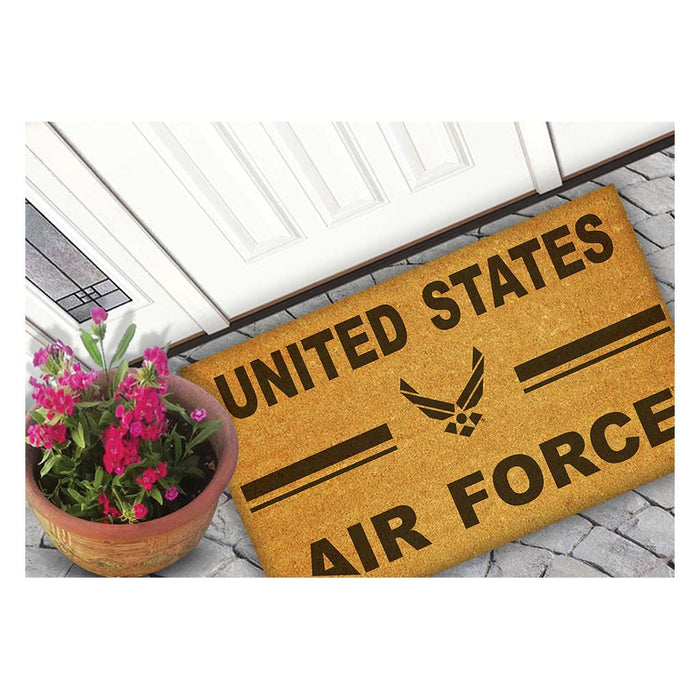 U.S. Air Force Logo 18 x 30 inch Coir Doormat - Made In The USA