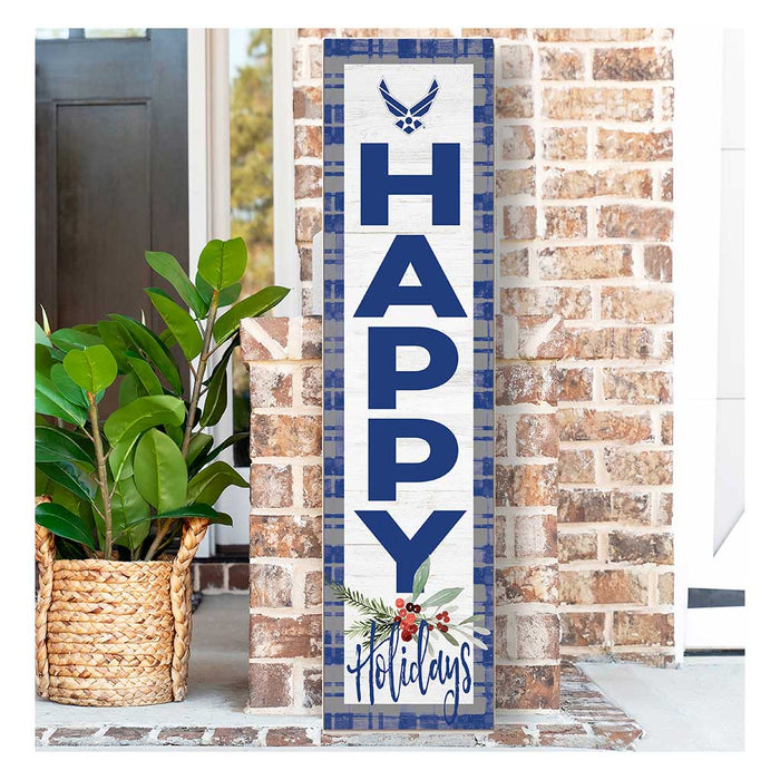 U.S. Air Force Happy Holidays 11 x 46 inch Leaner Sign - Made In The USA