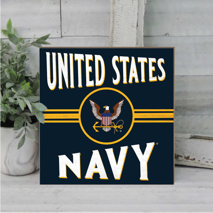 U.S. Navy Retro 10 x 10 inch Wood Sign