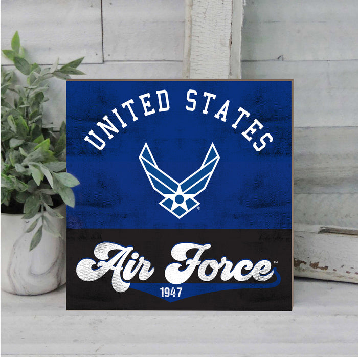 U.S. Air Force Retro 10 x 10 inch Wood Sign - Made In The USA