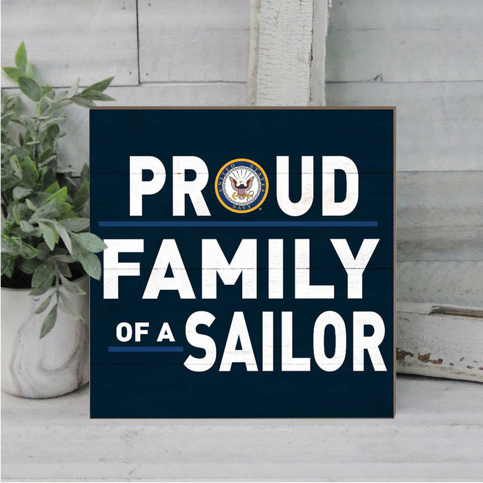 U.S. Navy Proud Family 10 x 10 inch Wood Sign