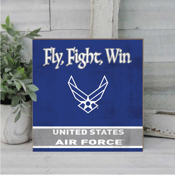 U.S. Air Force Fly Figh Win 10 x 10 inch Wood Sign - Made In The USA