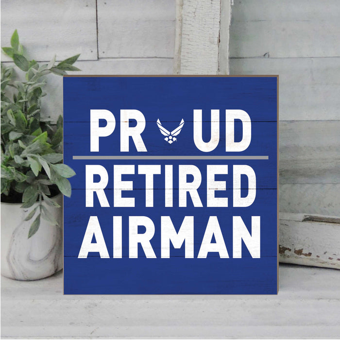 U.S. Air Force Retired 10 x 10 inch Wood Sign - Made In The USA