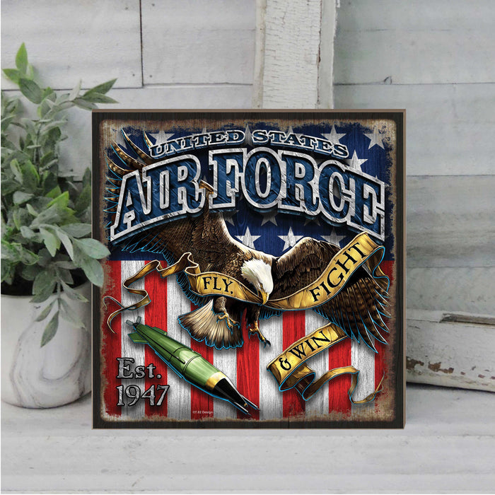 USAF Fighting Eagle 10 x 10 inch Wall Sign