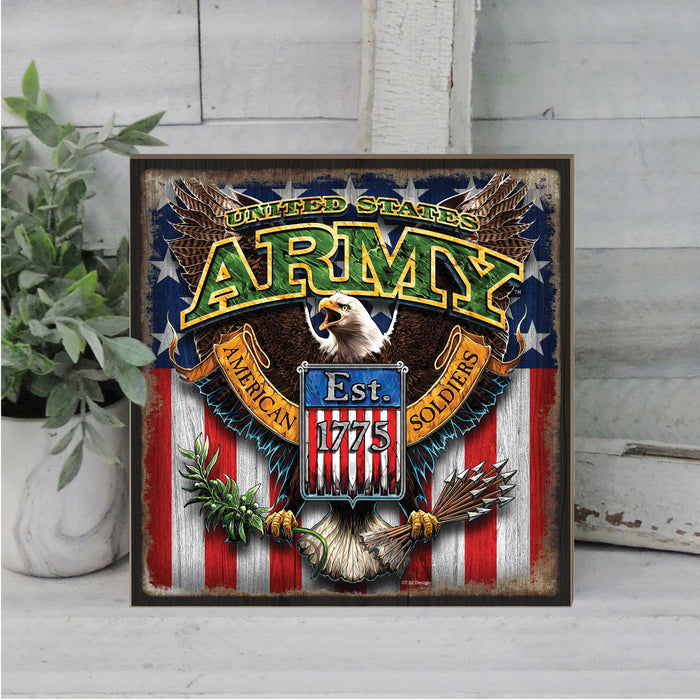 Army Fighting Eagle 10 x 10 inch Wall Sign