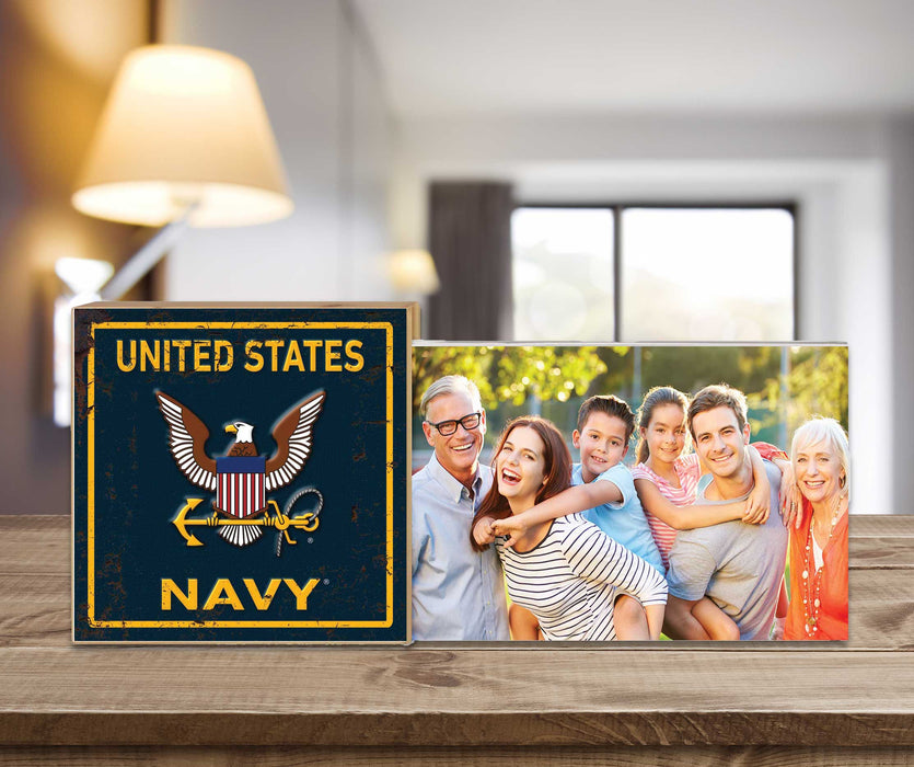 U.S. Navy Faux Rusted Floating Picture Frame