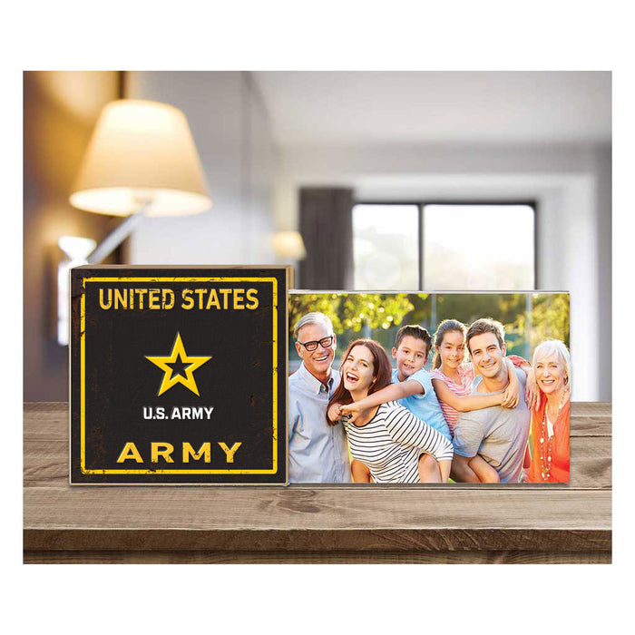 U.S. Army Floating Picture Frame Faux Rusted