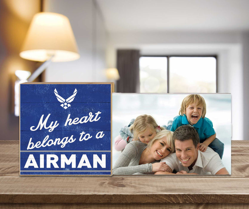 U.S. Air Force My Heart Belongs To An Airman Floating Picture Frame