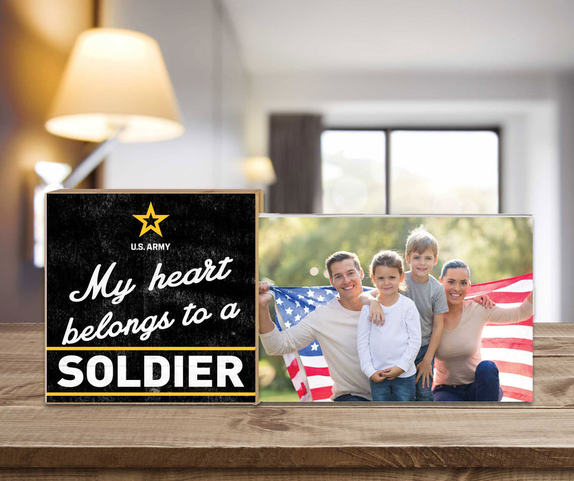 U.S. Army My Heart Belongs To A Soldier Floating Picture Frame