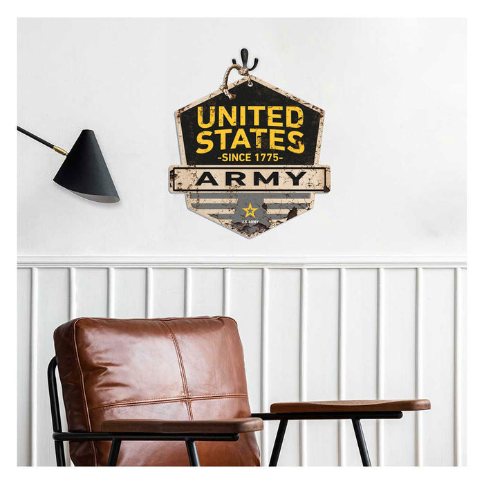 Army Logo Rustic Badge 20 x 20 inch Sign