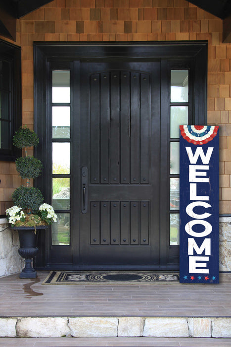 Patriotic Welcome 11 x 46 inch Leaner Sign