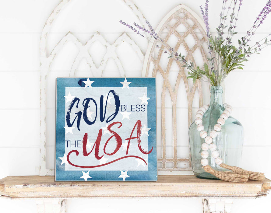 God Bless The USA 10 x 10 inch Wall Sign (Copy)