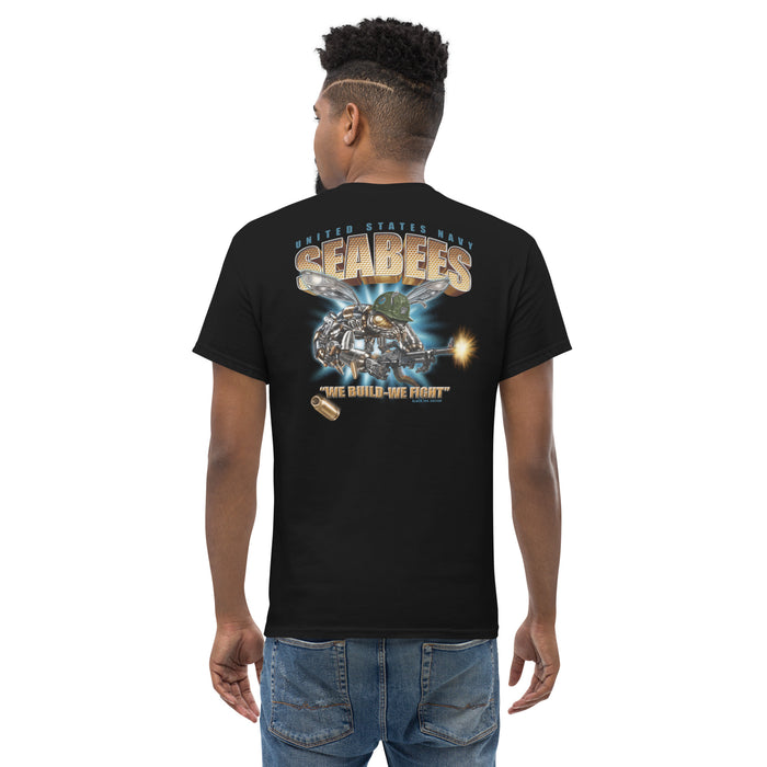 U.S. Navy Seabees Super Bee Black Ink Tee