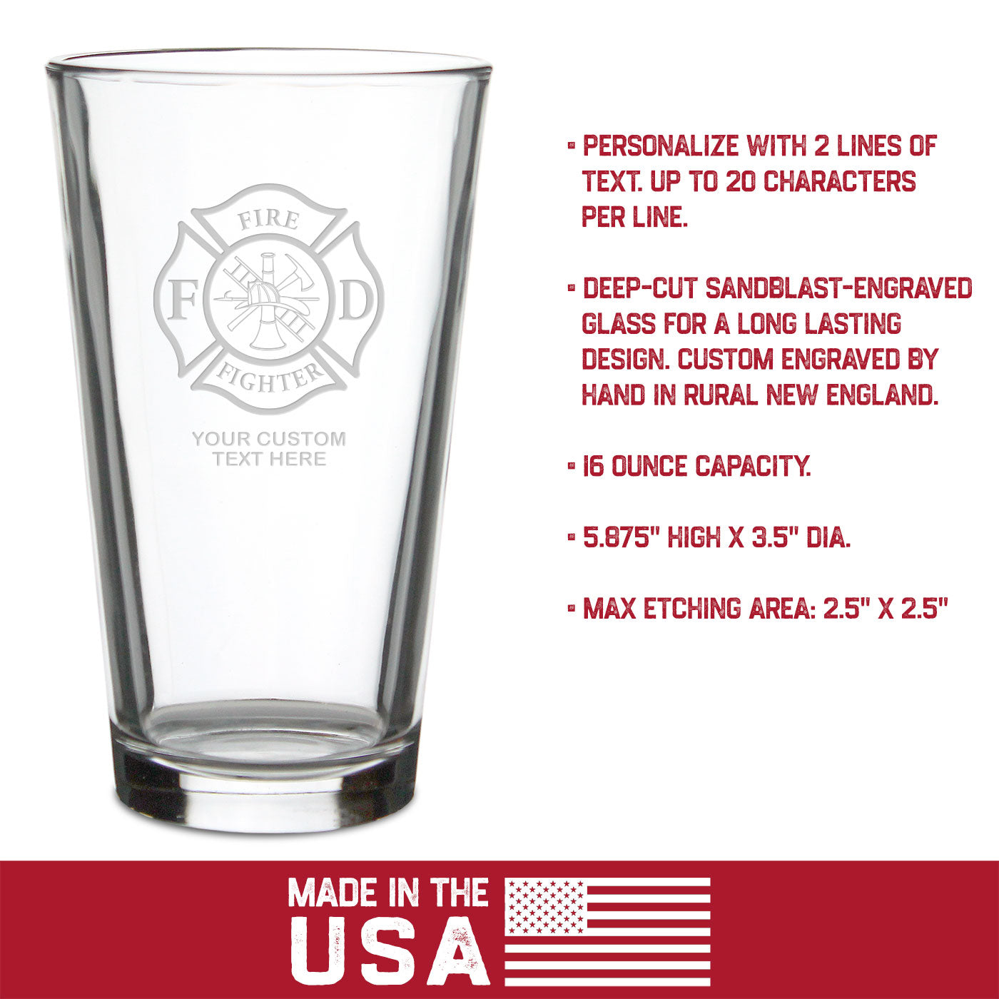 Create Your Own Engraved Pint Glass 16 oz